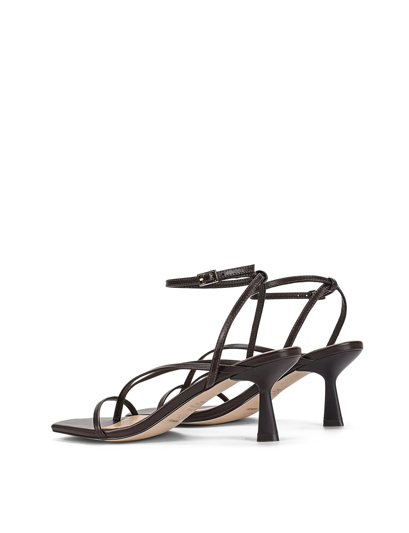 Sabrina Strappy Heels - Chocolate Brown Leather - Image 3