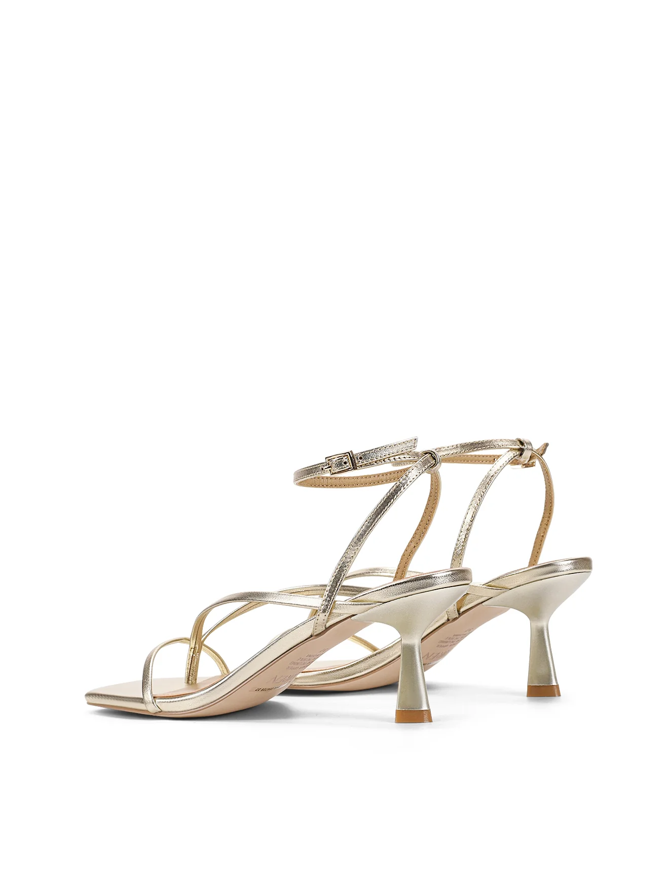 Sabrina Strappy Heels - Gold Metallic Leather - Image 3