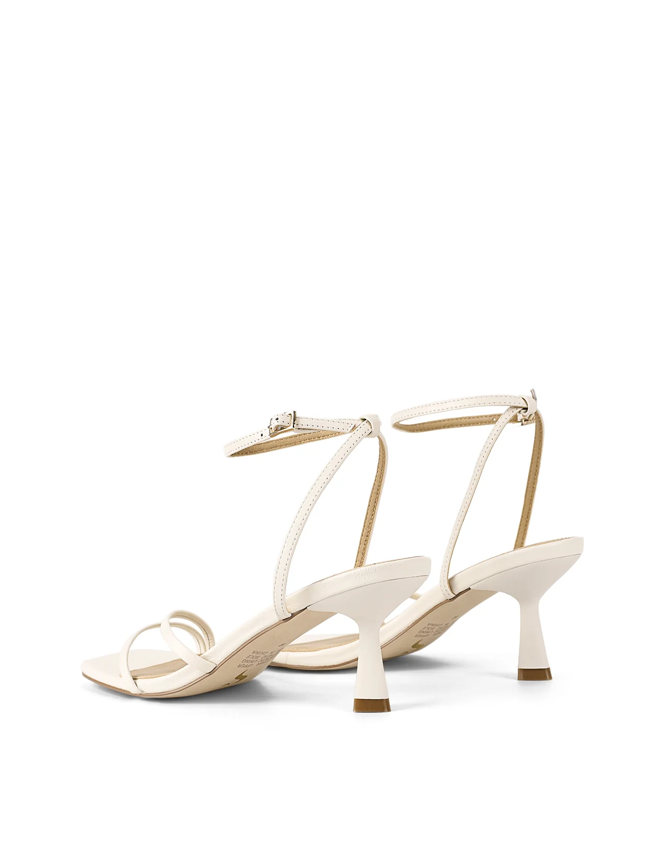 Saffron Strappy Heels - Chalk White Leather - Image 3