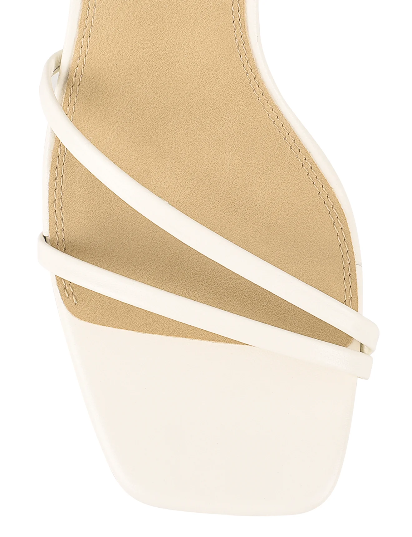 Saffron Strappy Heels - Chalk White Leather - Image 4