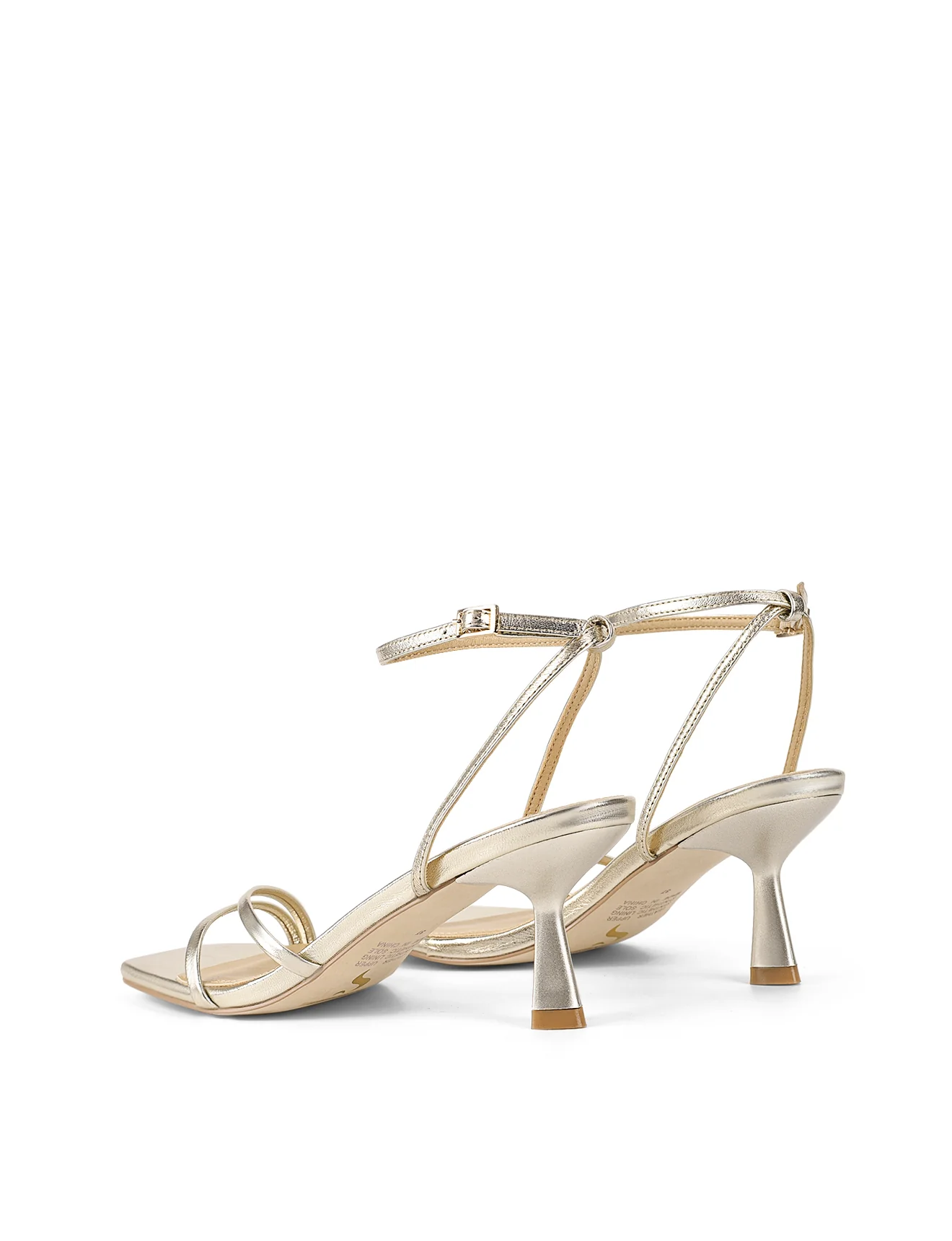Saffron Strappy Heels - Gold Metallic Leather - Image 3