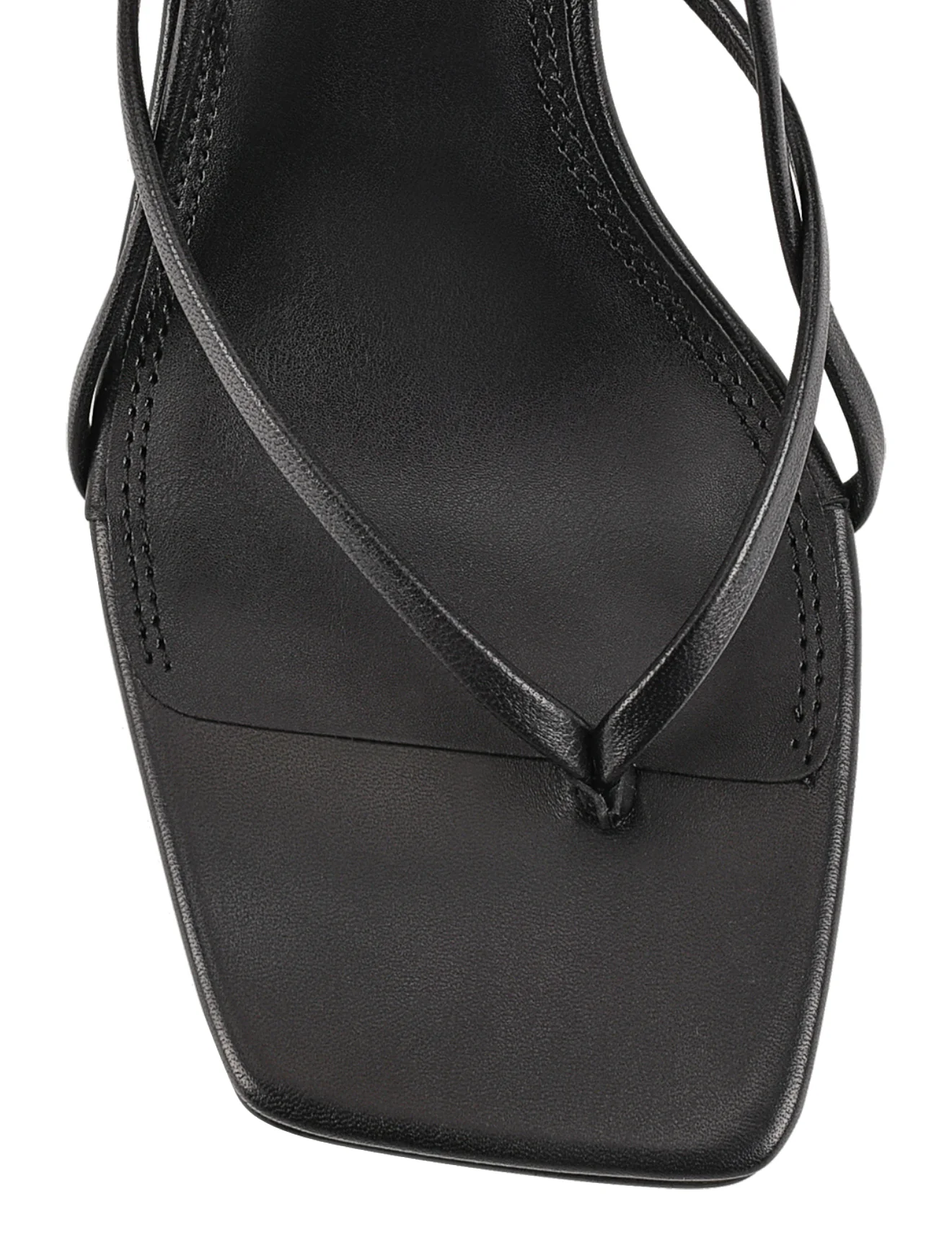 Santorini Strappy Thong Sandal - Black Leather - Image 5