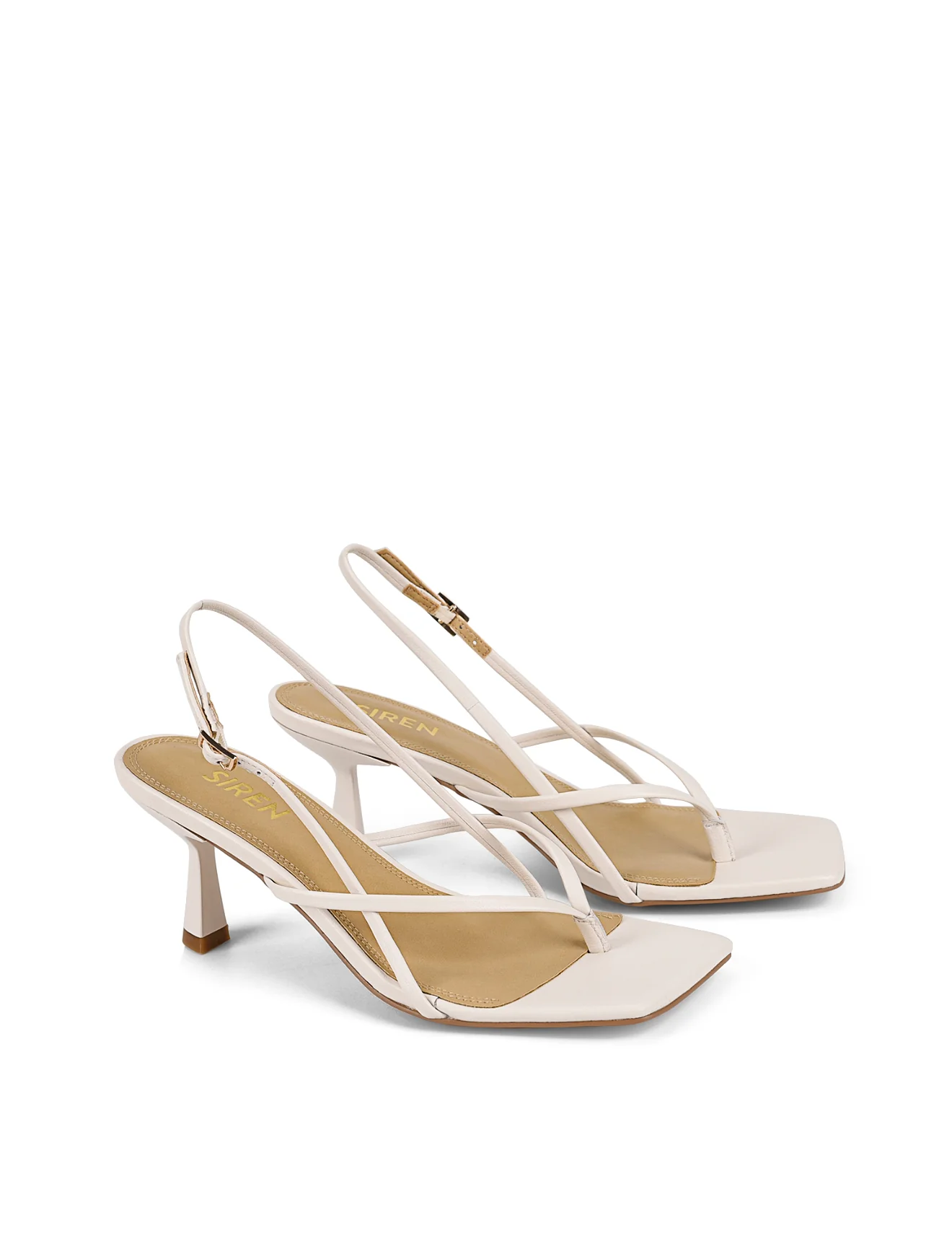 Santorini Strappy Thong Sandal - Chalk White Leather - Image 3