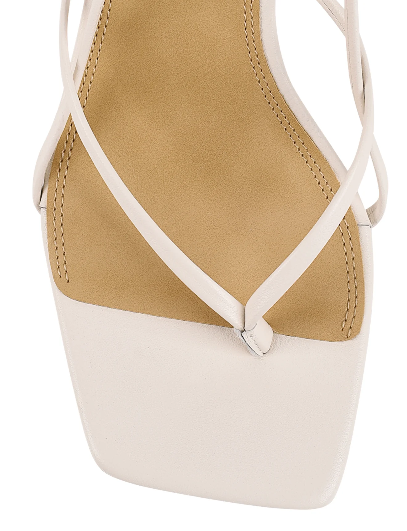 Santorini Strappy Thong Sandal - Chalk White Leather - Image 5