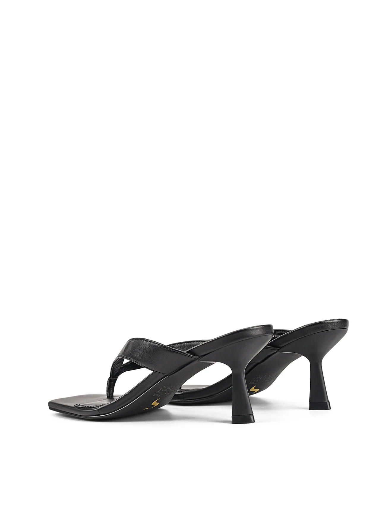Sardinia Thong Heels - Black Leather - Image 4