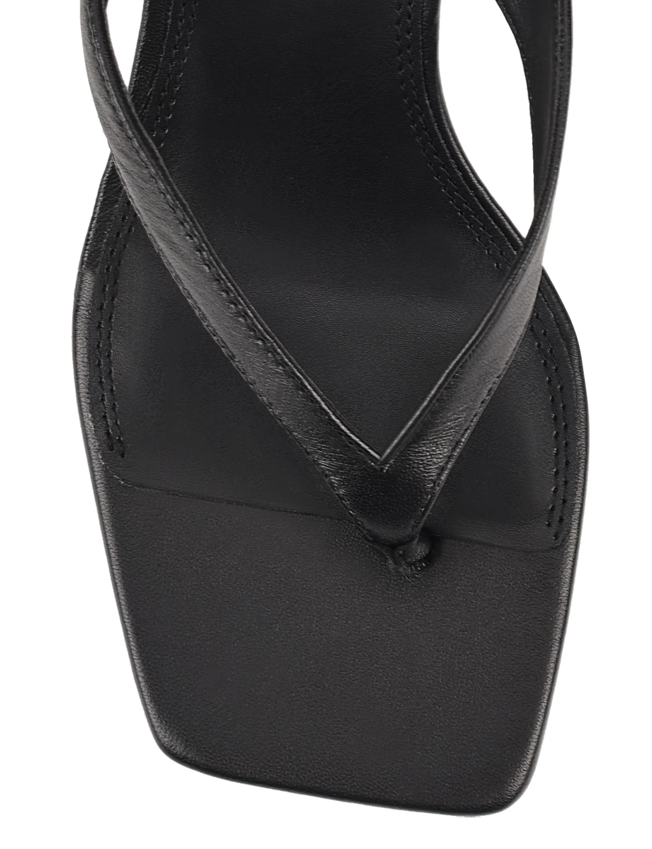 Sardinia Thong Heels - Black Leather - Image 5