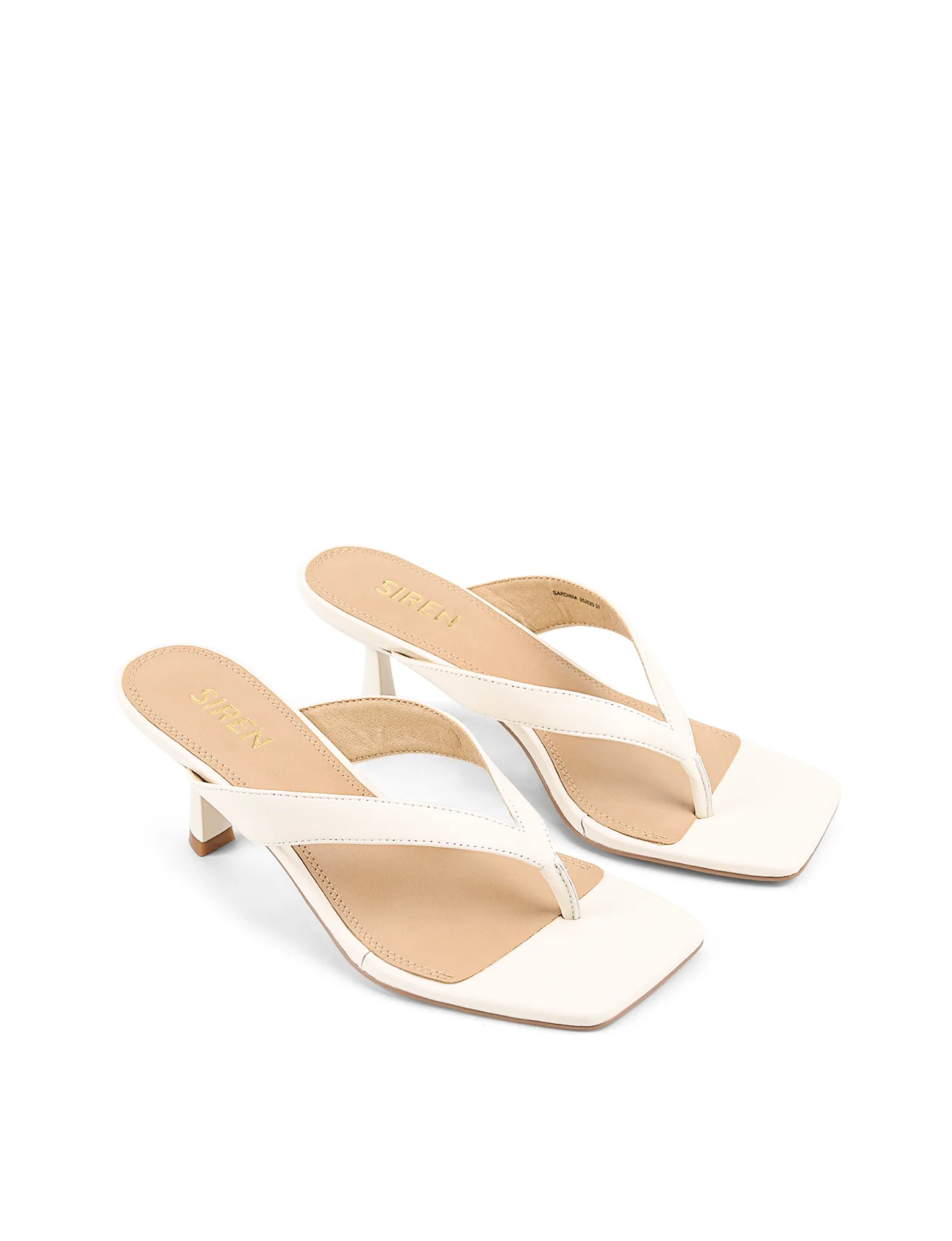 Sardinia Thong Heels - Chalk White Leather - Image 5