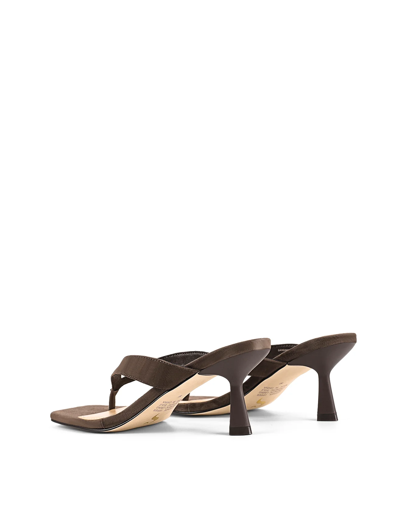 Sardinia Thong Heels - Chocolate Brown Suede - Image 4
