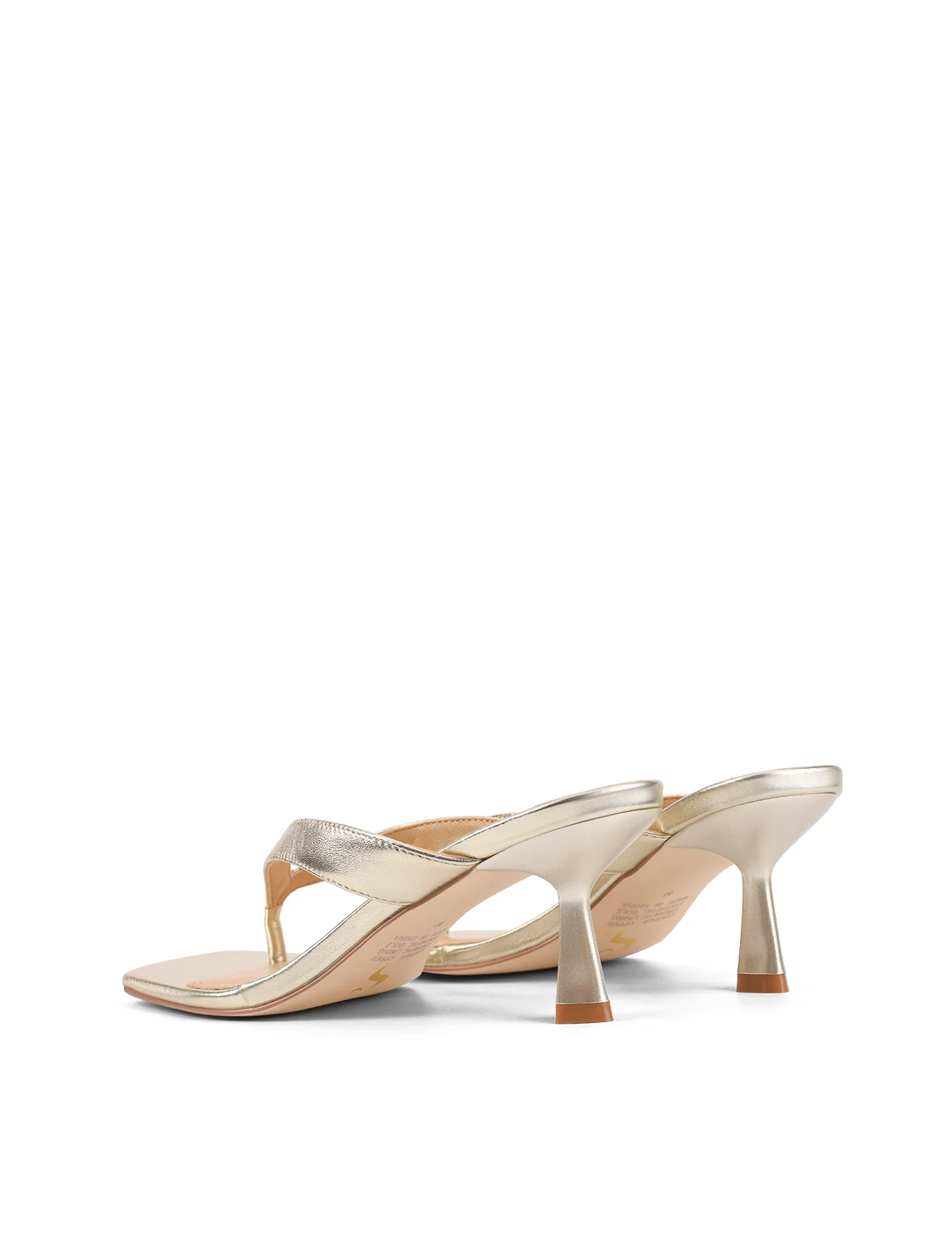 Sardinia Thong Heels - Gold Metallic Leather - Image 3