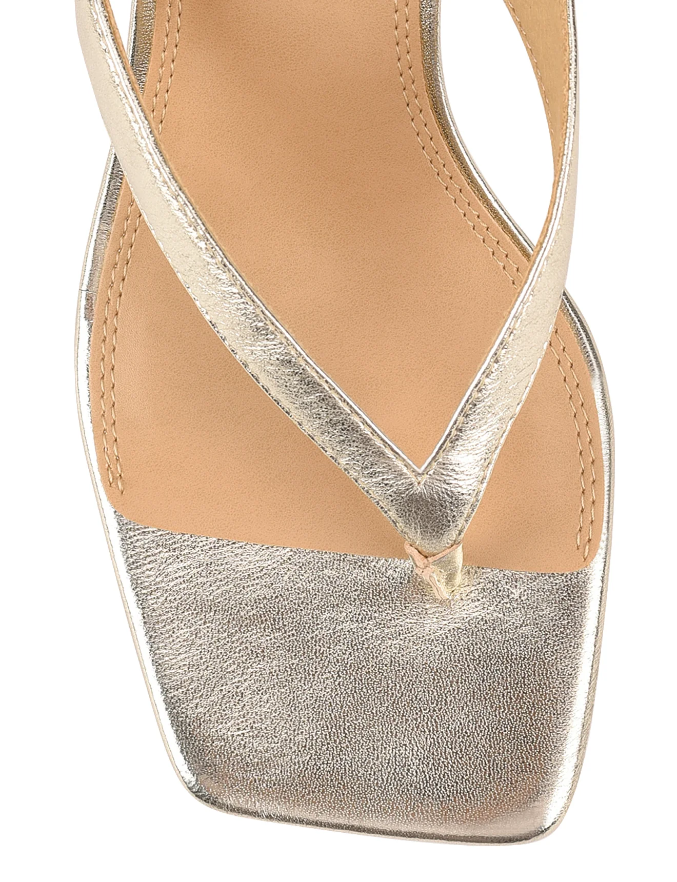 Sardinia Thong Heels - Gold Metallic Leather - Image 4
