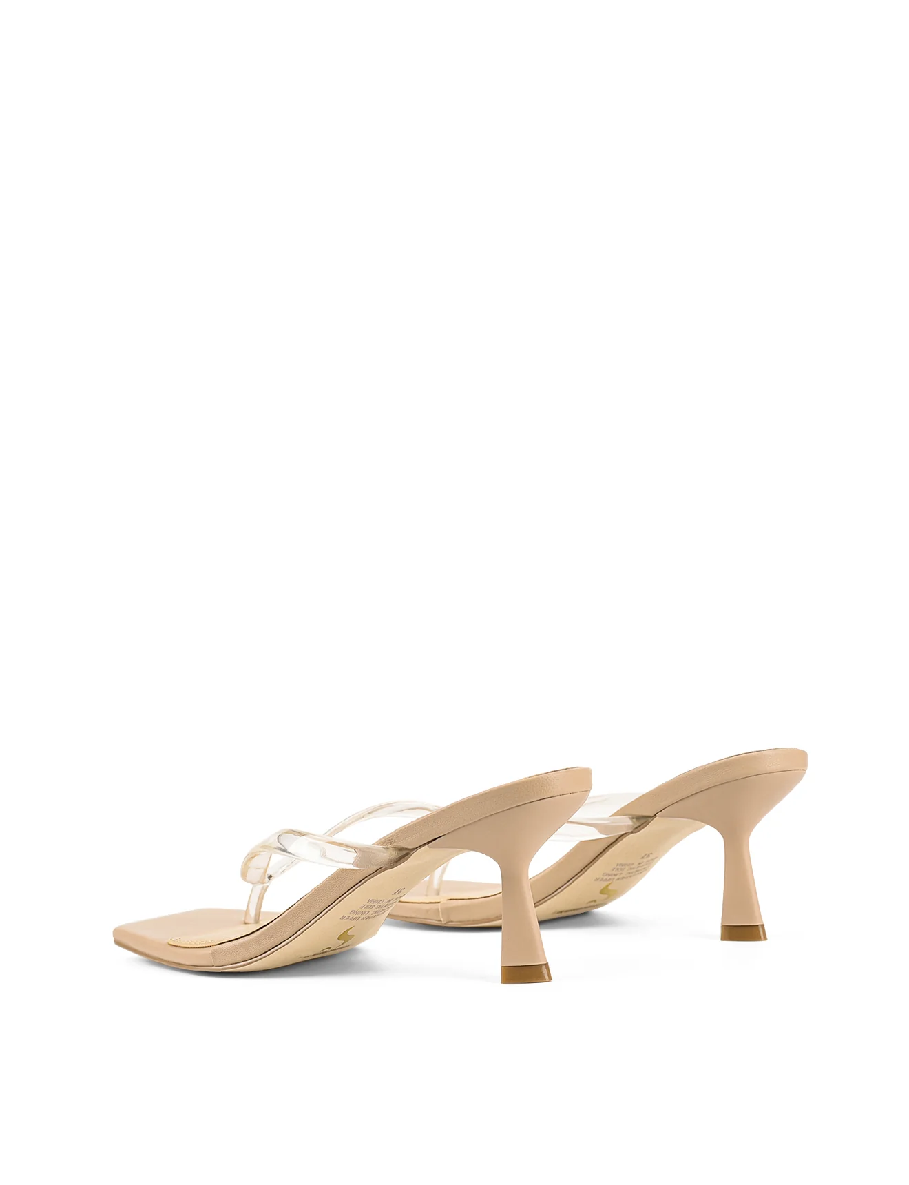 Sardinia Thong Heels - Seashell Leather & Vinylite - Image 3