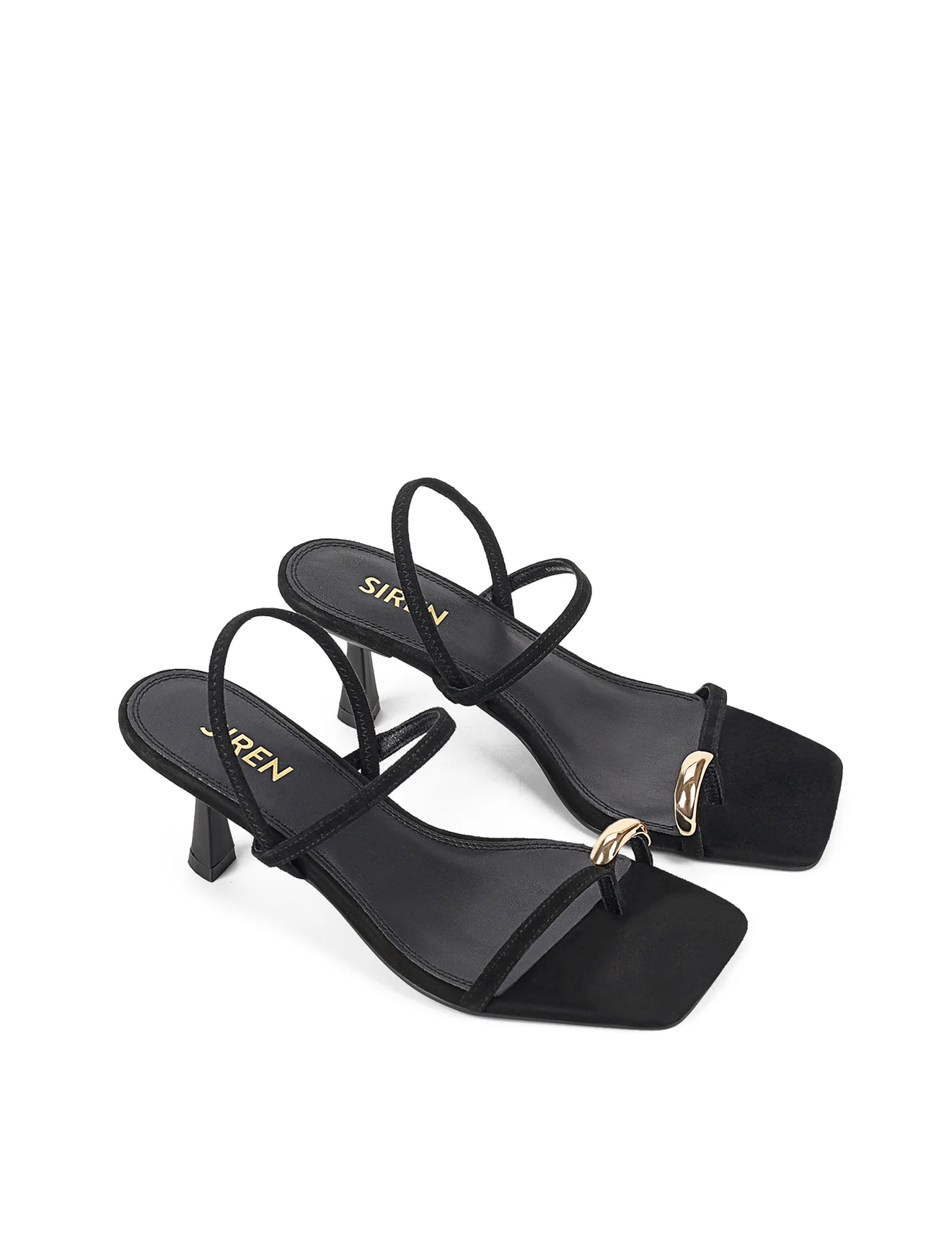 Savannah Strappy Heels - Black Suede - Image 3