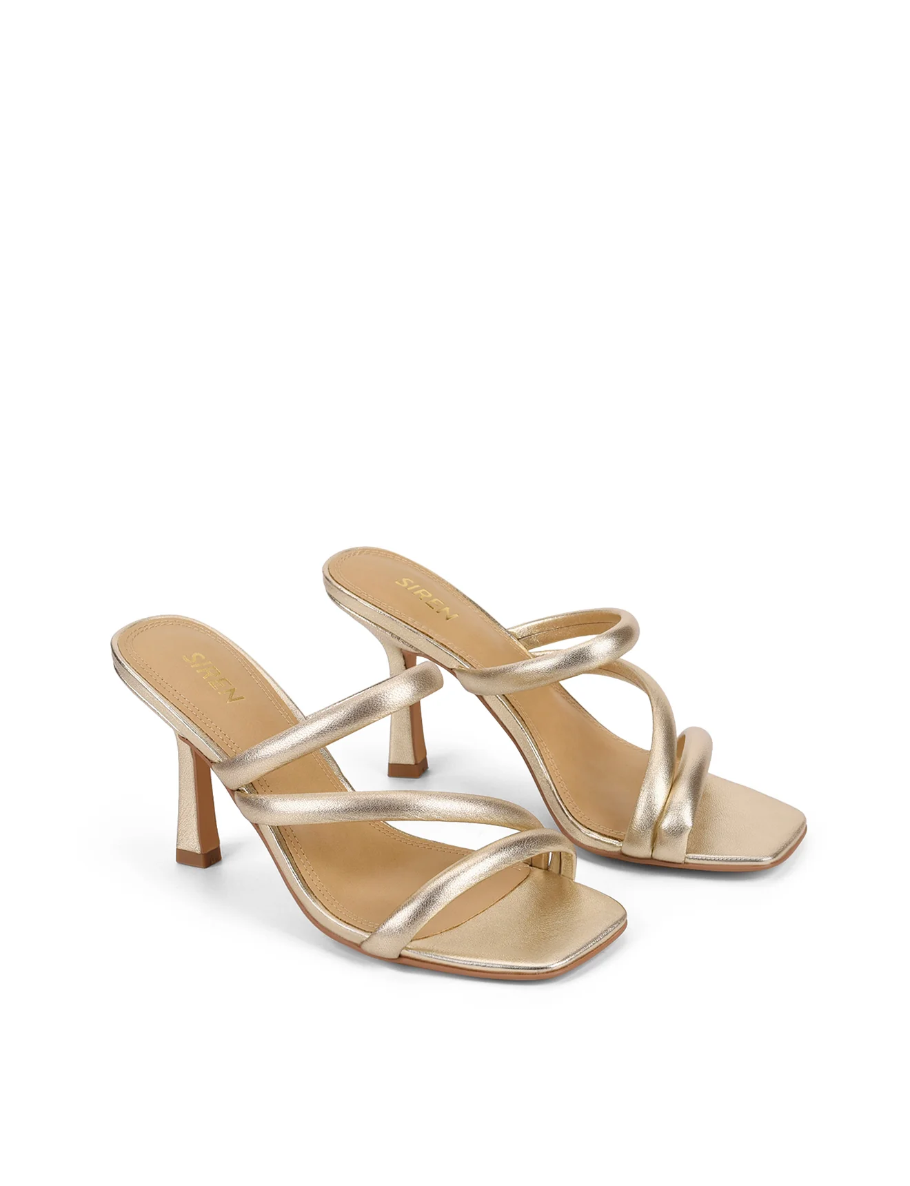 Spence Heeled Sandals - Gold Metallic Leather - Image 5