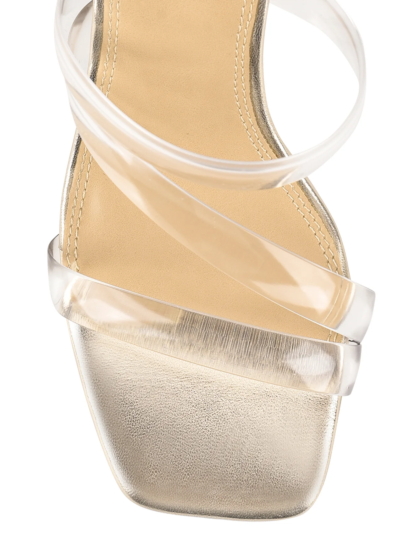 Spence Heeled Sandals - Gold Metallic Leather & Vinylite - Image 4