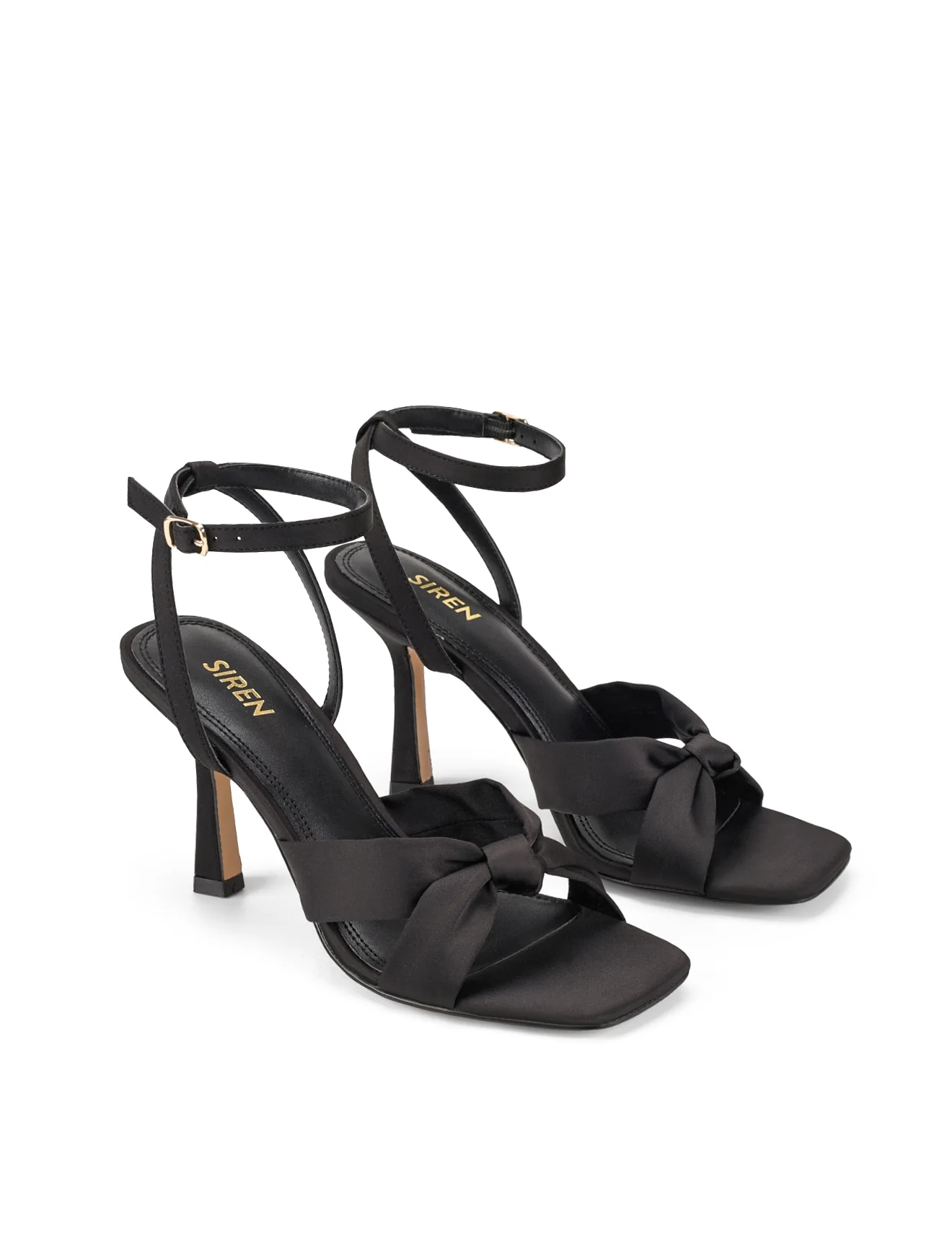 Spring Knot Sandals - Black Satin - Image 2