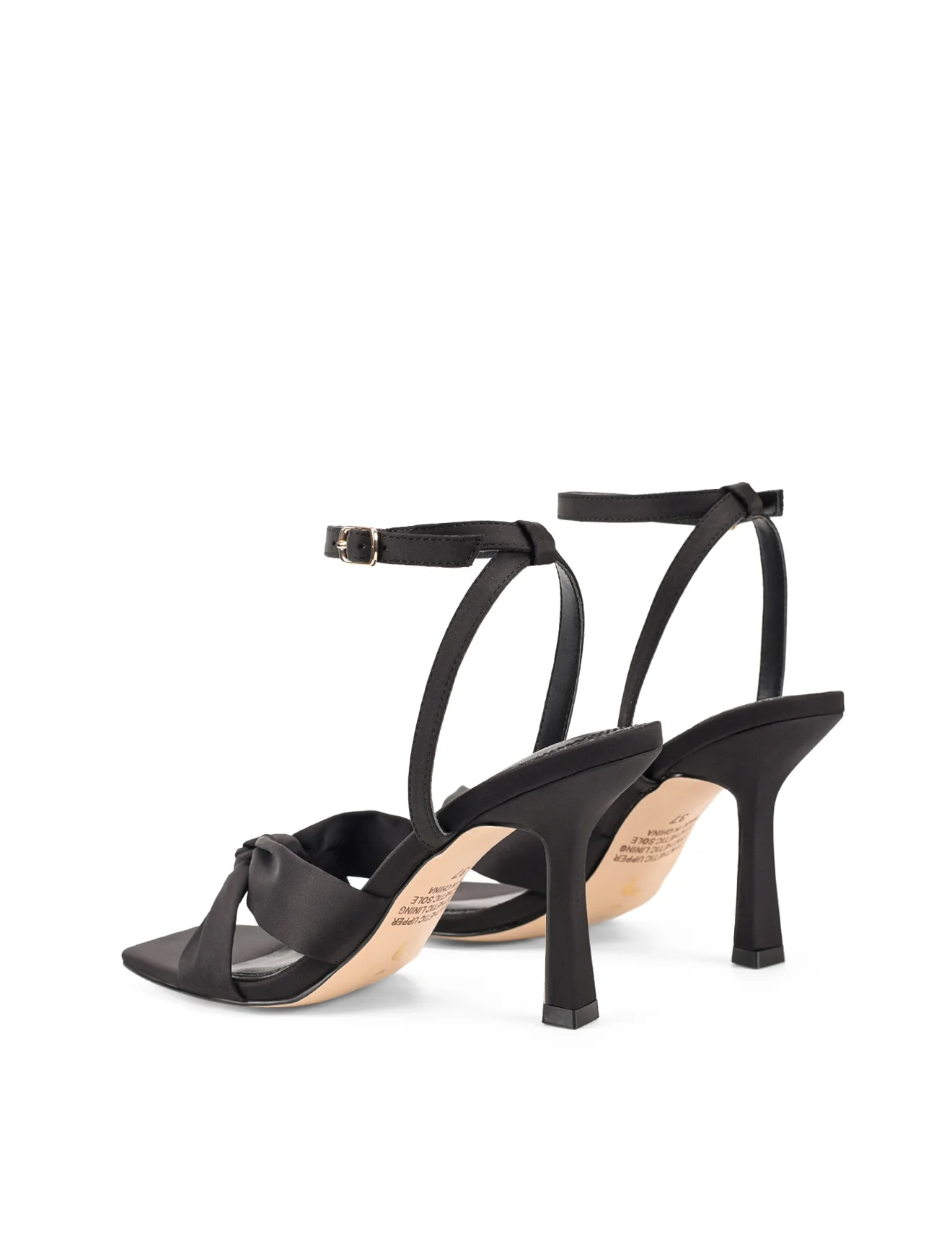 Spring Knot Sandals - Black Satin - Image 4