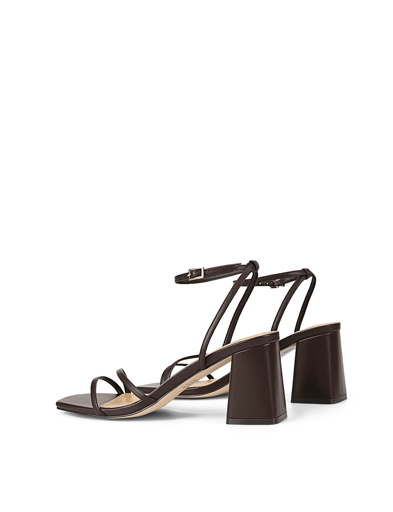 Stacie Block Heel Sandals - Chocolate Brown Leather - Image 3