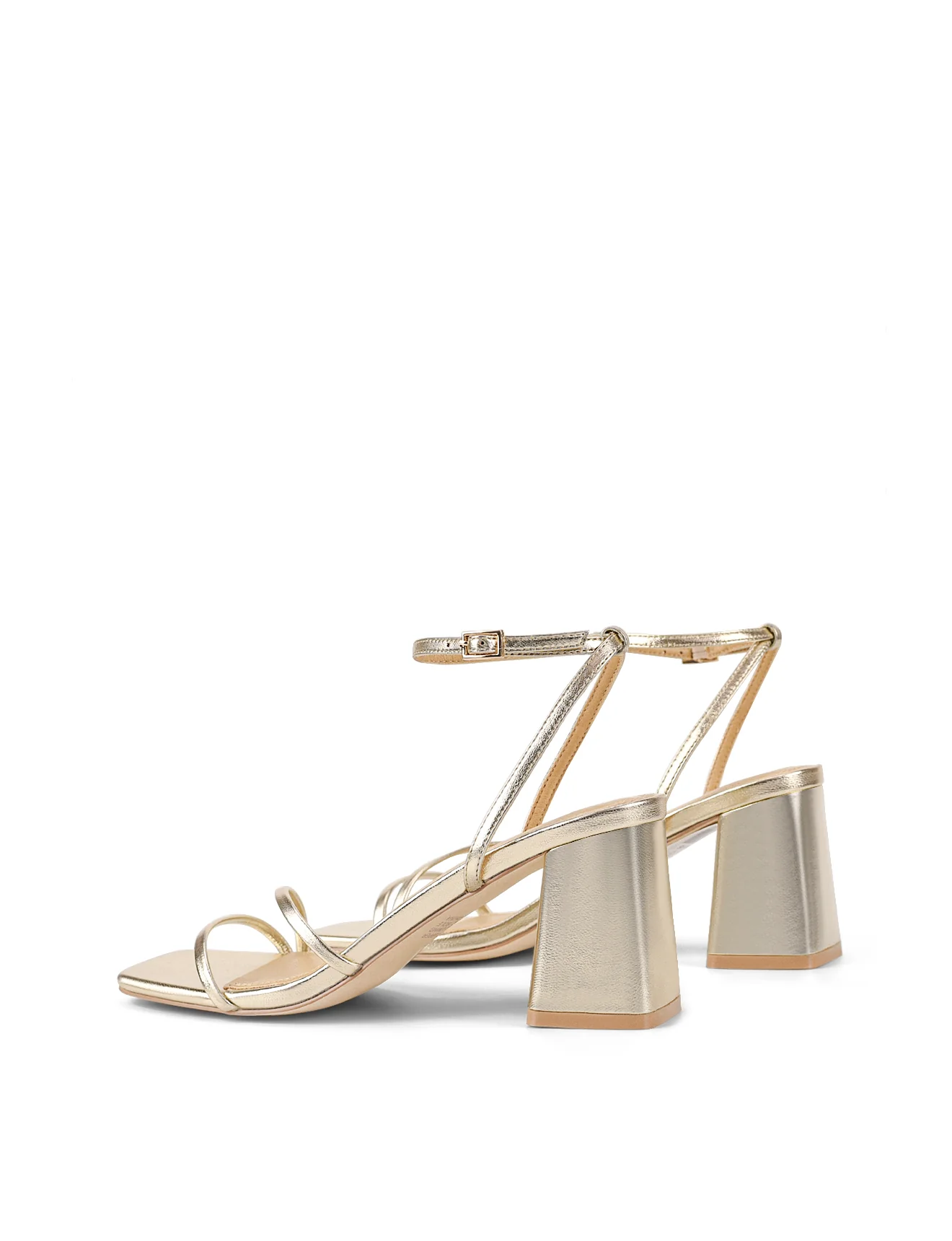Stacie Block Heel Sandals - Gold Metallic Leather - Image 5
