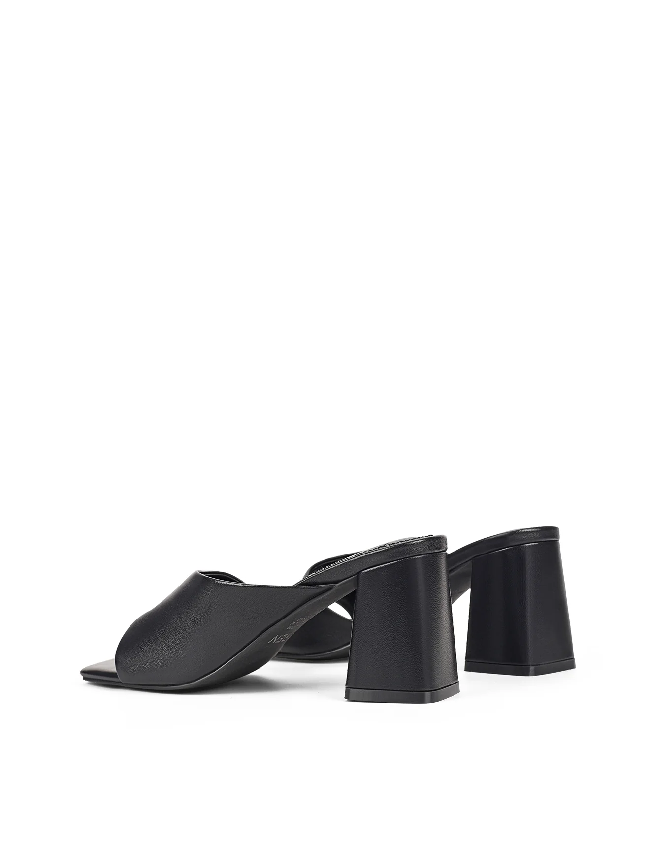Stanton Block Heel Mules - Black Leather - Image 4