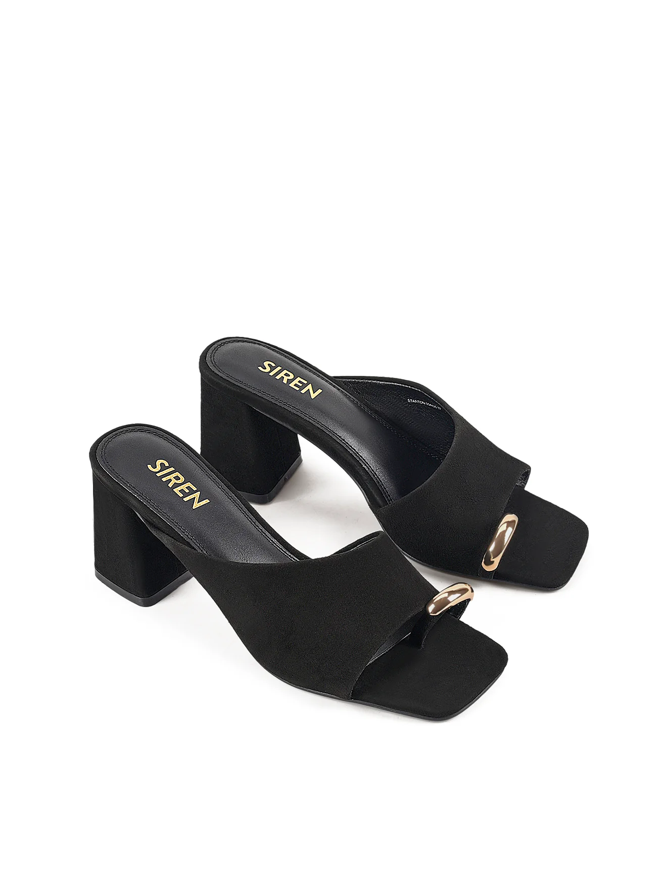 Stanton Block Heel Mules - Black Suede - Image 3