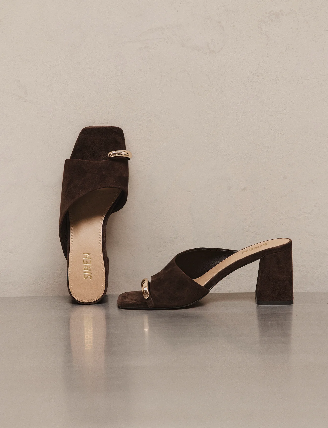 Stanton Block Heel Mules - Chocolate Brown Suede - Image 9