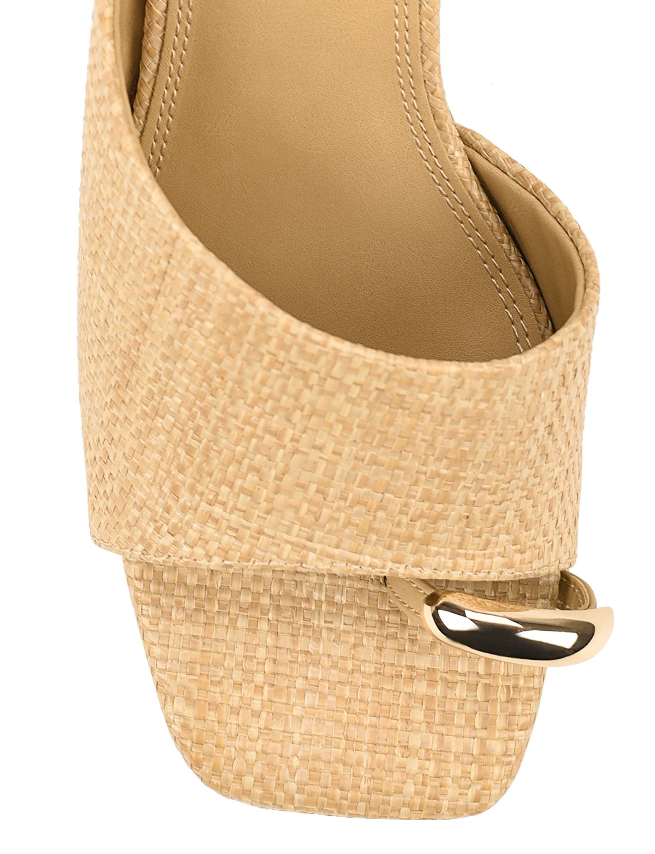 Stanton Block Heel Mules - Natural Raffia - Image 4