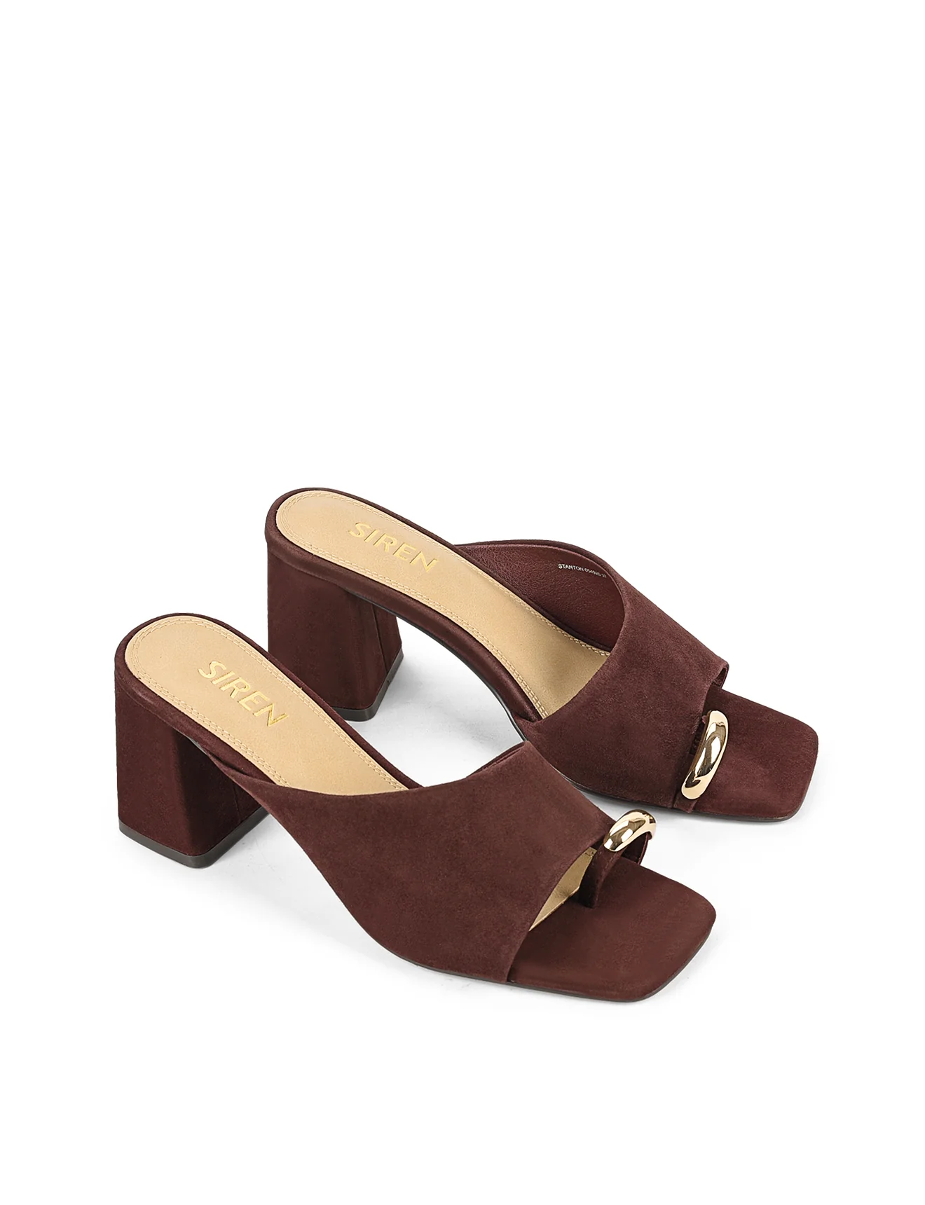 Stanton Block Heel Mules - Red Shiraz Suede - Image 3