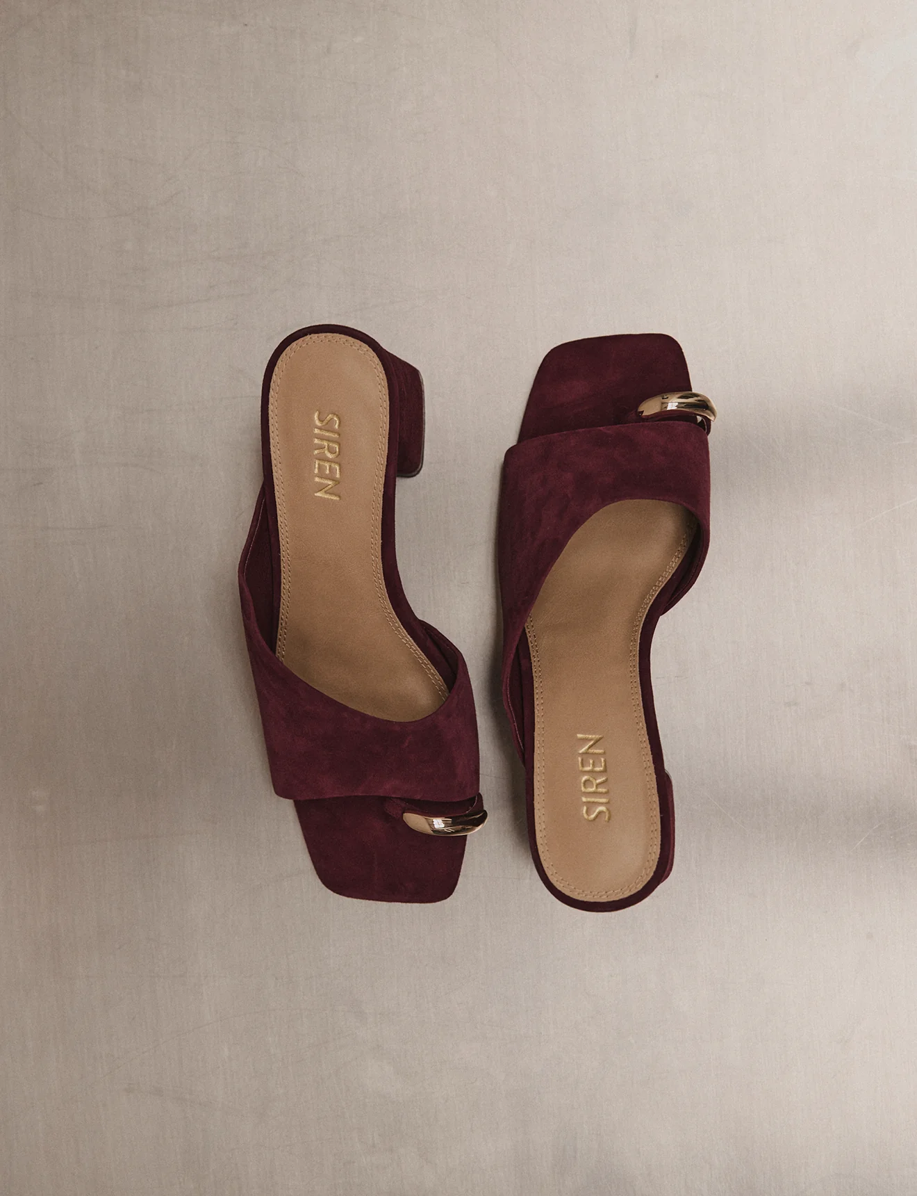 Stanton Block Heel Mules - Red Shiraz Suede - Image 7
