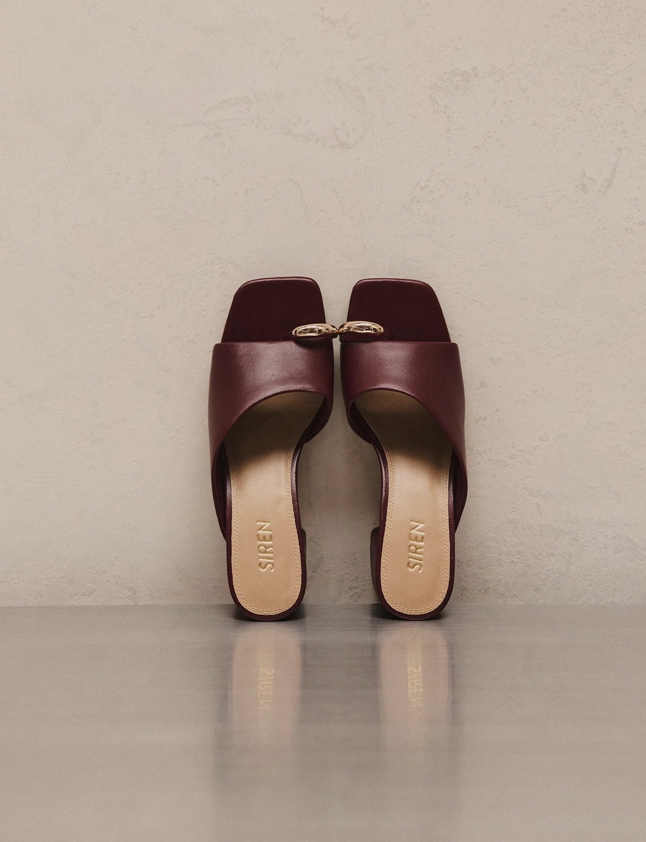 Stanton Block Heel Mules - Wine Leather - Image 6