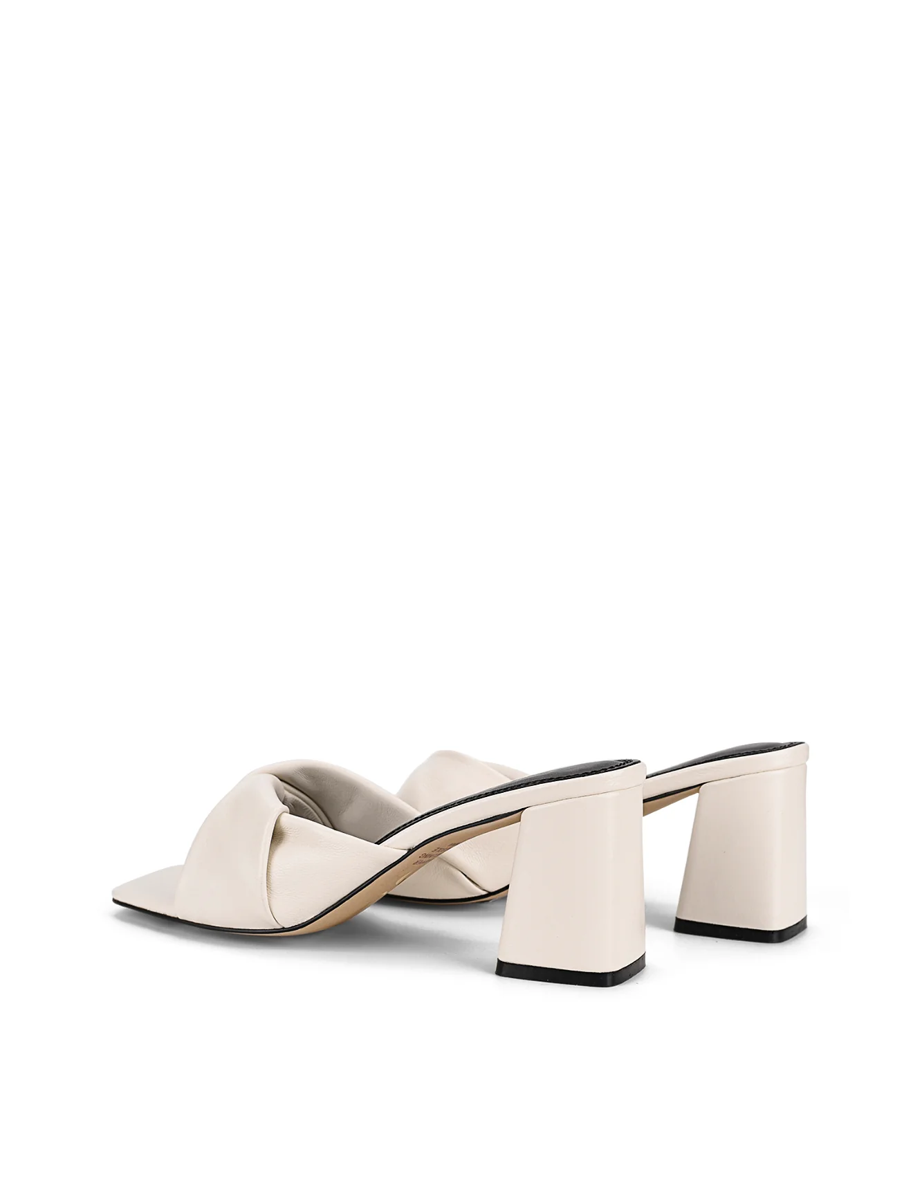 Story Block Heel Mules - Chalk White Leather - Image 3