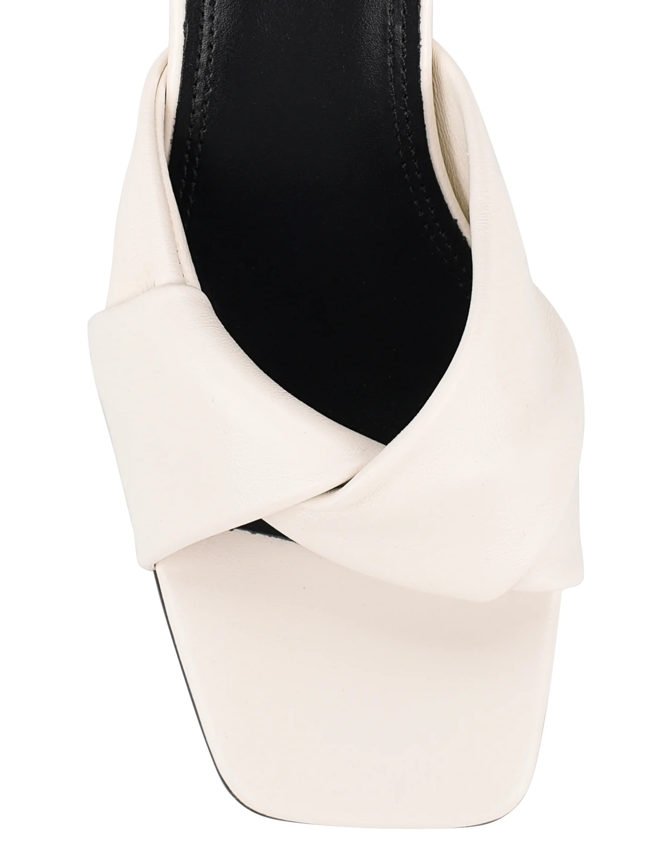 Story Block Heel Mules - Chalk White Leather - Image 4