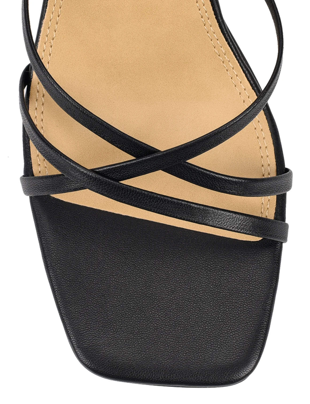 Straus Block Heel Sandals - Black Leather - Image 3
