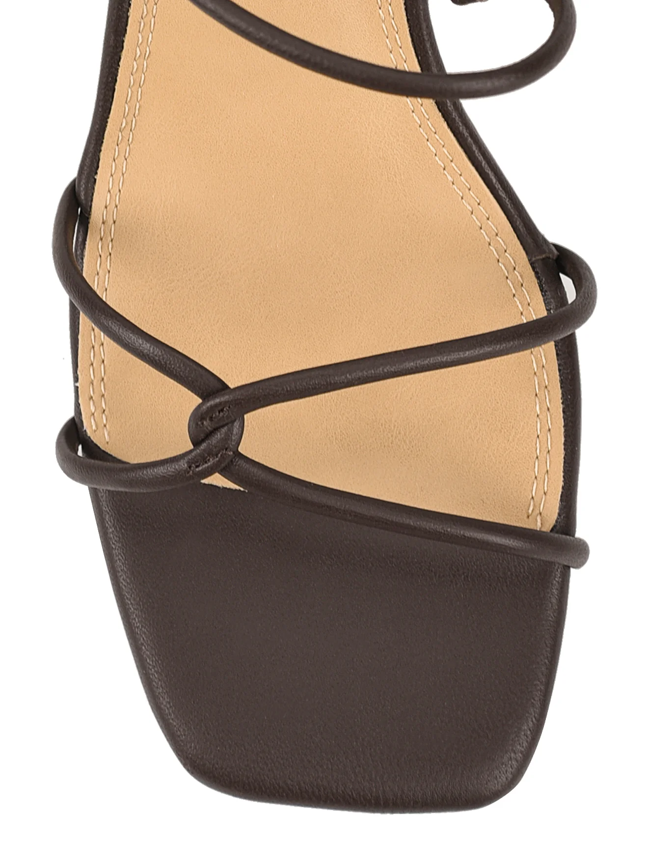 Strike Strappy Block Heels - Chocolate Brown Leather - Image 4