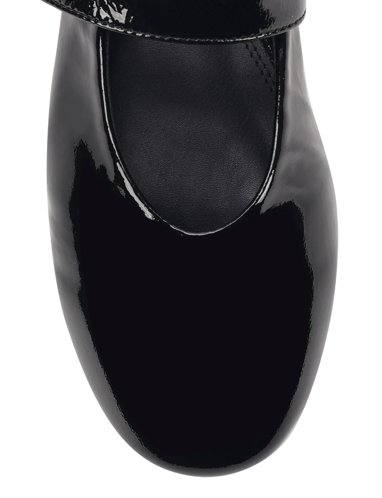 Tahlia Mary Jane Ballet Flats - Black Crinkle Patent Leather - Image 5
