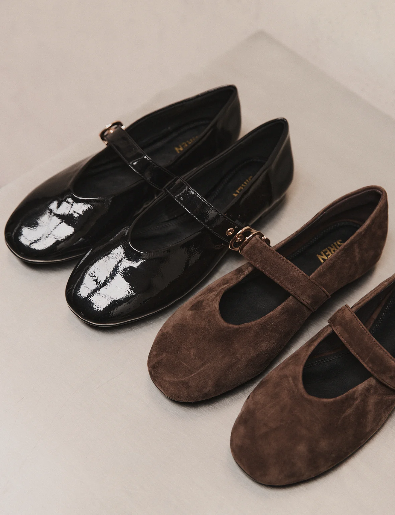 Tahlia Mary Jane Ballet Flats - Black Crinkle Patent Leather - Image 6