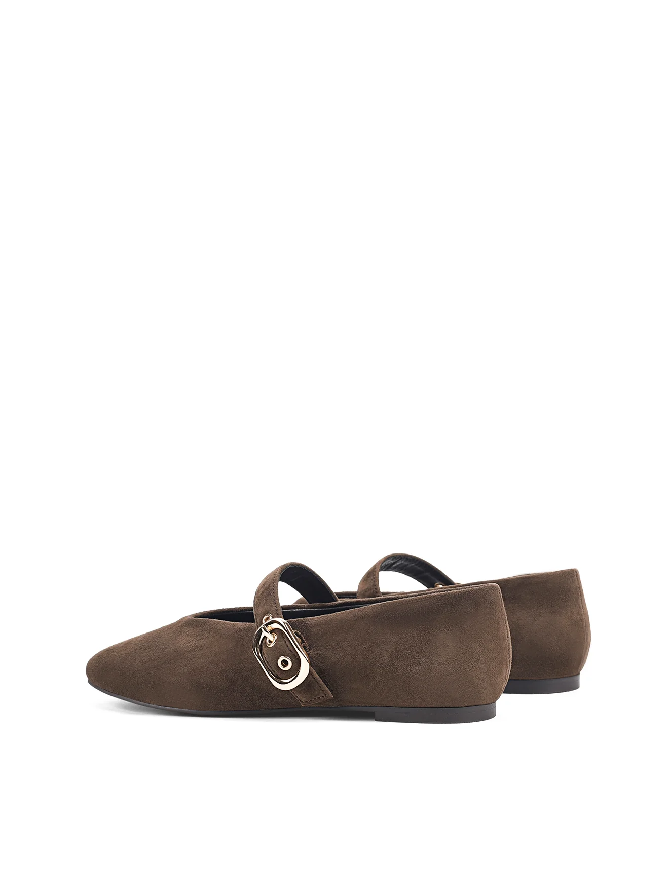 Tahlia Mary Jane Ballet Flats - Chocolate Brown Suede - Image 4