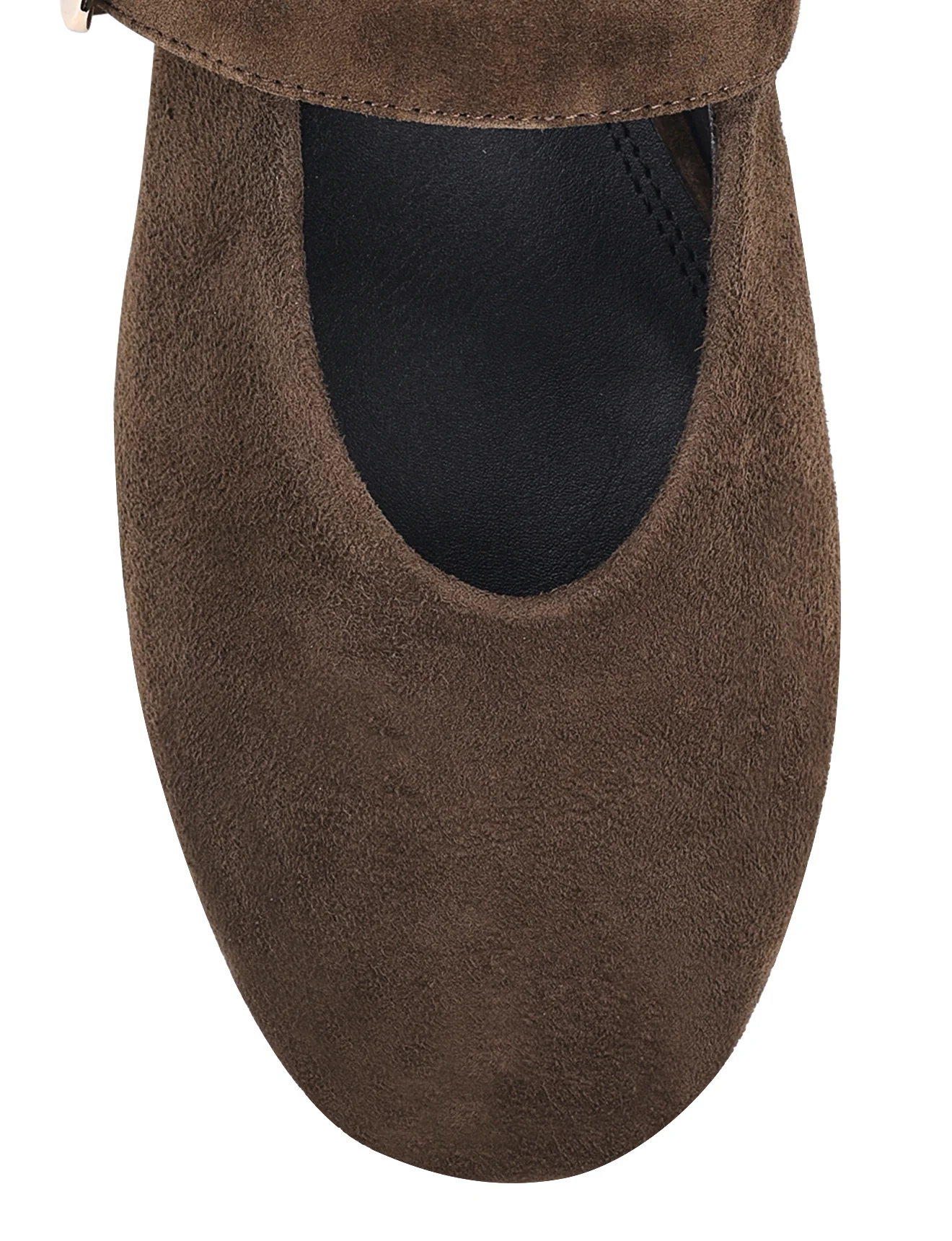 Tahlia Mary Jane Ballet Flats - Chocolate Brown Suede - Image 5