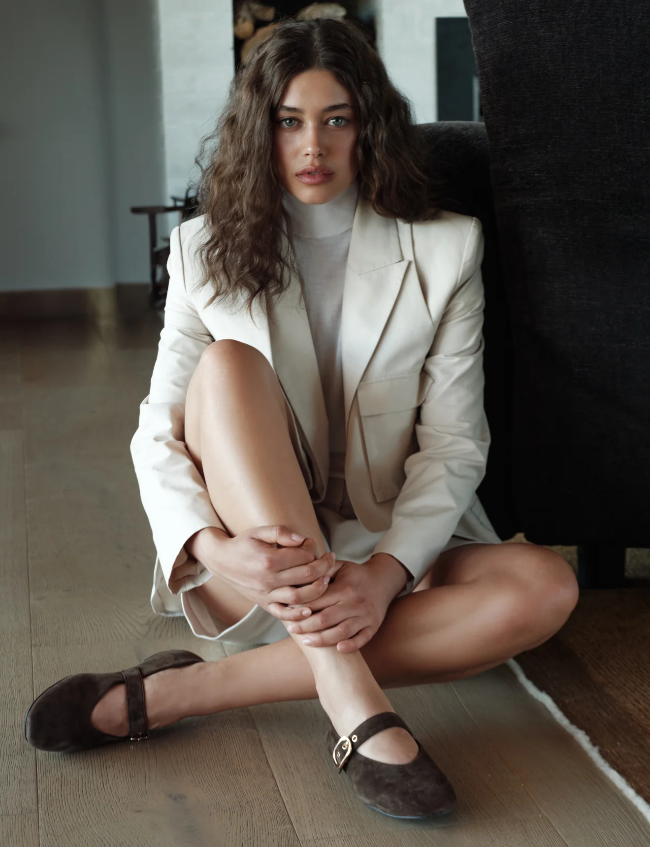 Tahlia Mary Jane Ballet Flats - Chocolate Brown Suede - Image 6