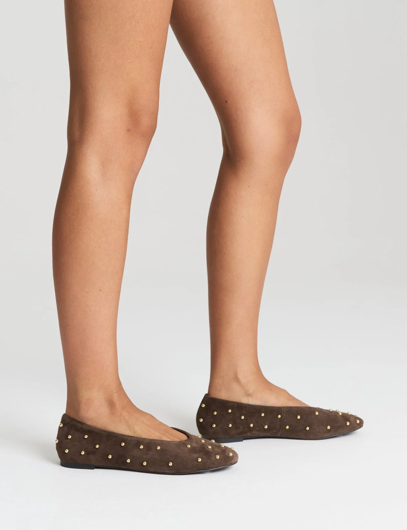 Tamsin Ballet Flats - Chocolate Brown Suede - Image 2