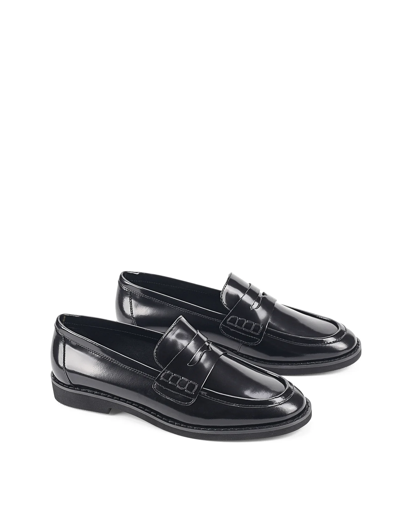 Victoria Loafers - Black Hi-Shine Leather - Image 3