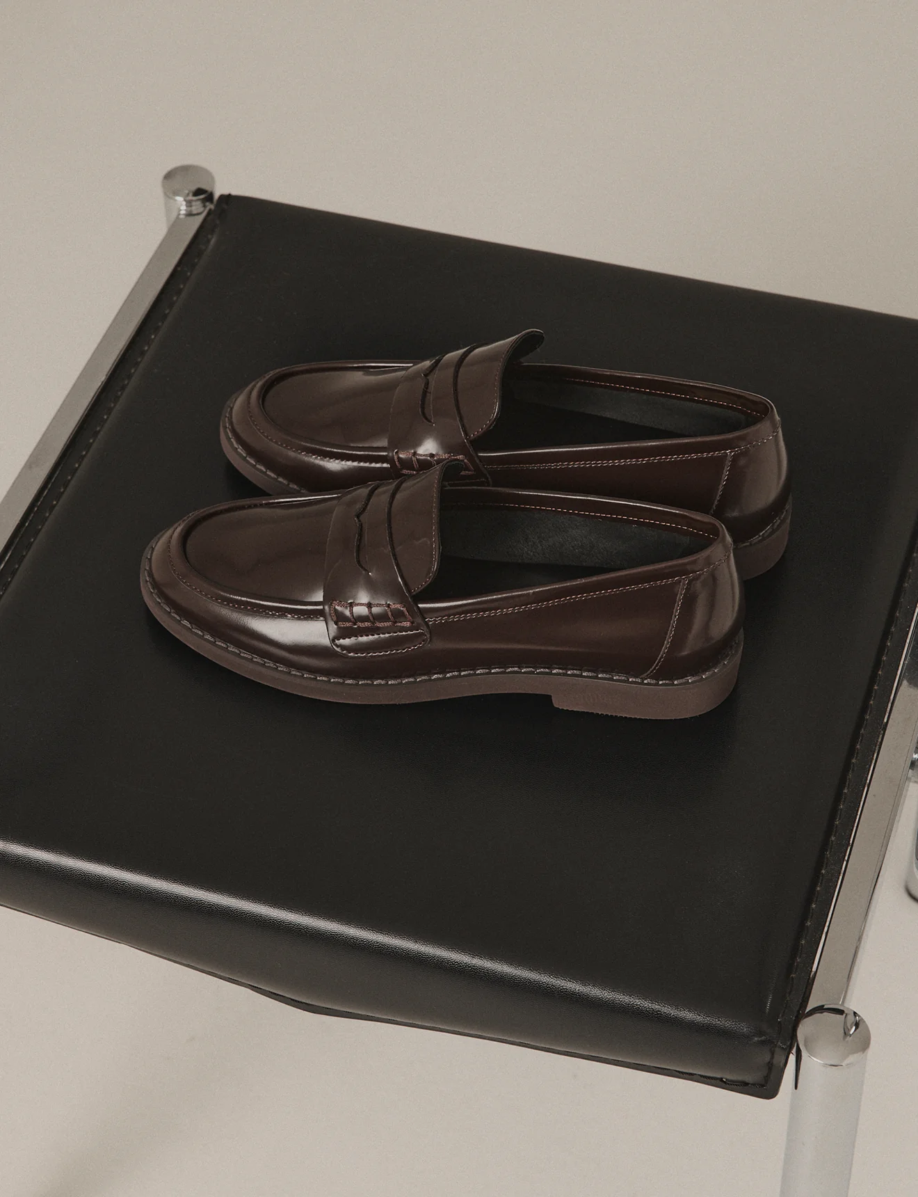 Victoria Loafers - Chocolate Brown Hi-Shine Leather - Image 6
