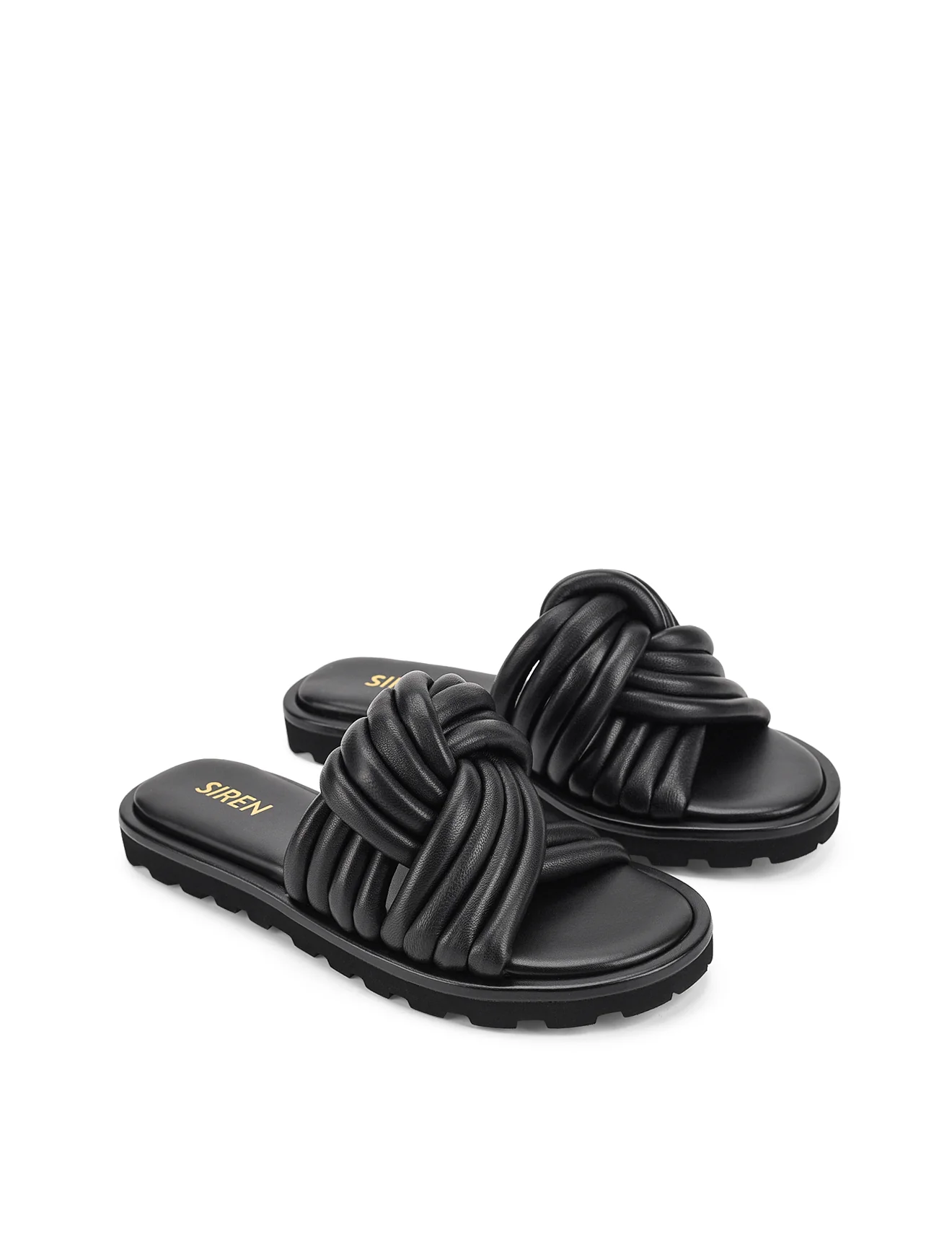 Weston Footbed Slides - Black Leather - Image 4