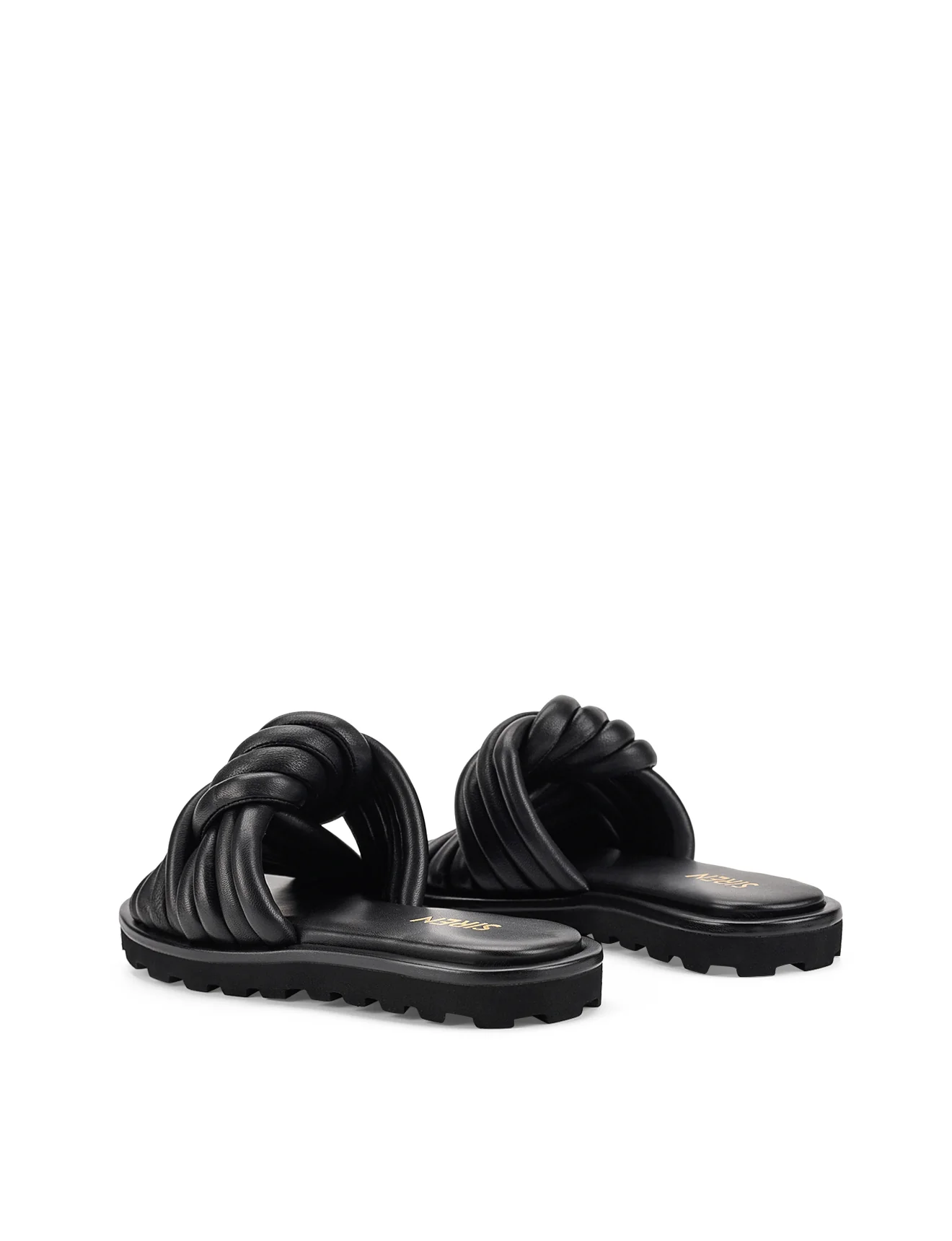 Weston Footbed Slides - Black Leather - Image 5