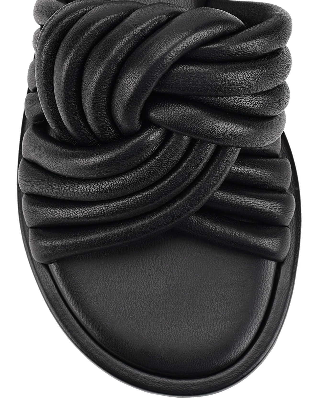 Weston Footbed Slides - Black Leather - Image 6
