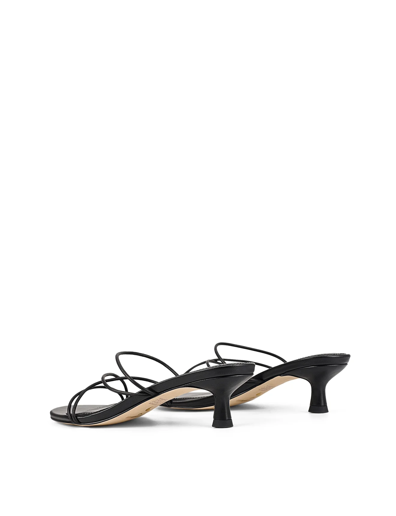 Xala Strappy Kitten Heels - Black Leather - Image 5