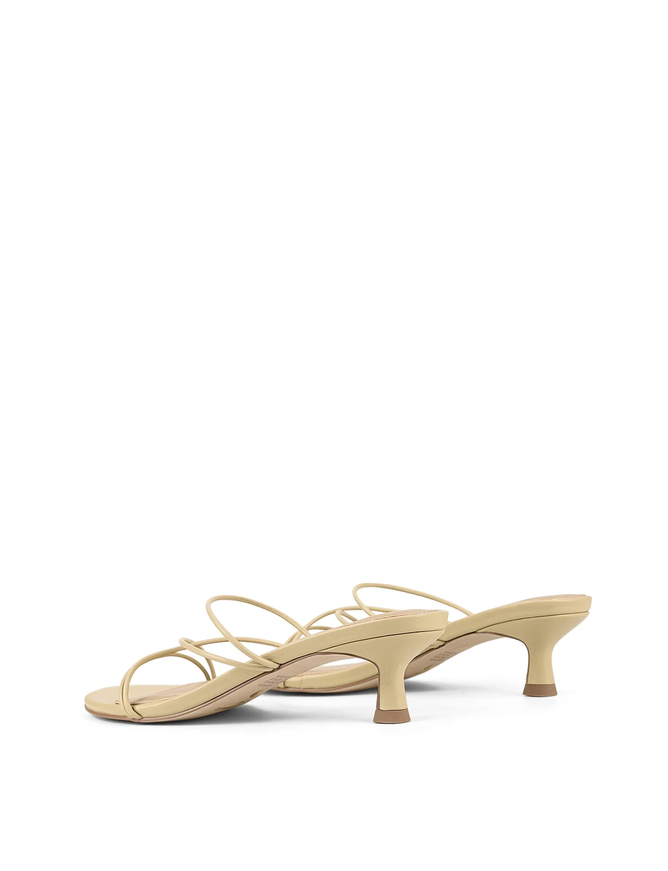 Xala Strappy Kitten Heels - Custard Yellow Leather - Image 4