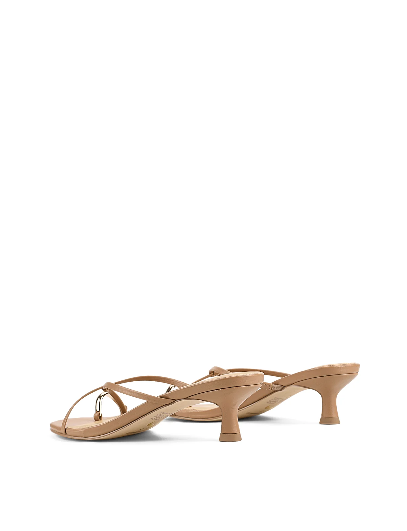Xane Kitten Heel Thongs - Almond Tan Leather - Image 4