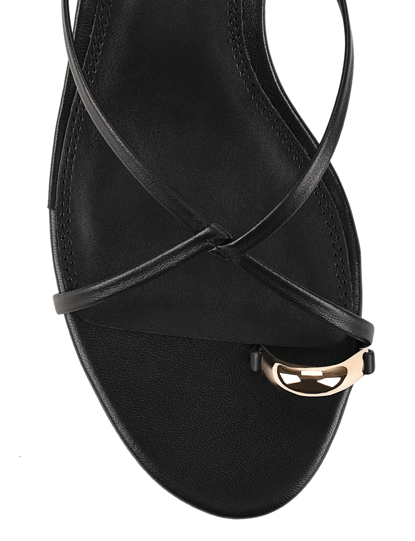 Xane Kitten Heel Thongs - Black Leather - Image 4