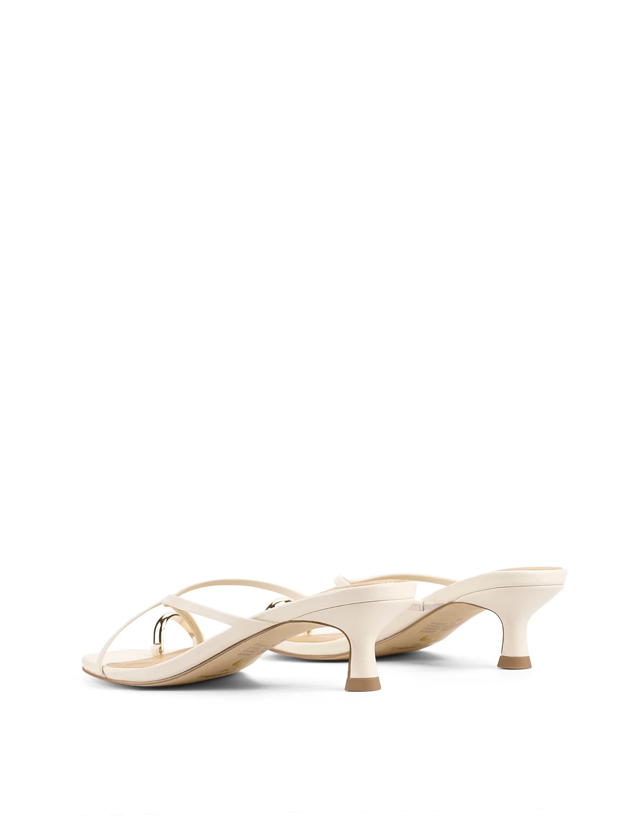 Xane Kitten Heel Thongs - Chalk White Leather - Image 4