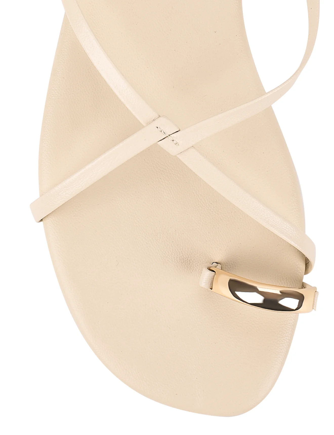Xane Kitten Heel Thongs - Chalk White Leather - Image 5
